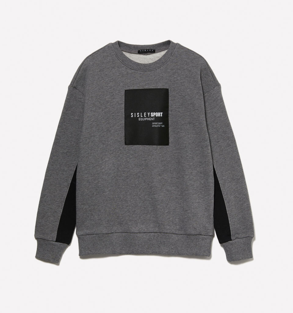 Gray sweatshirt with logo tag - boys' knitwear - Gray | Sisley Young image number 1